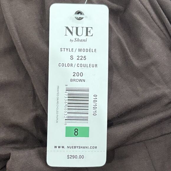 NWT NUE by Shani Size 8 Brown Fit & Flare Gold Belted Dress Built-in Body Shaper - Picture 6 of 7